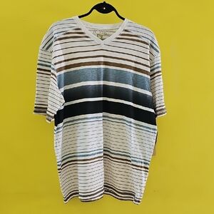 Ecoths Men's Striped V-Neck Shirt